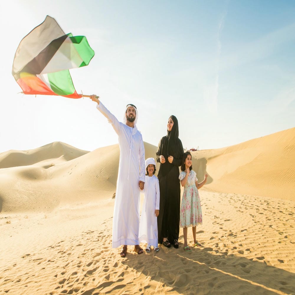 UAE family in the desert